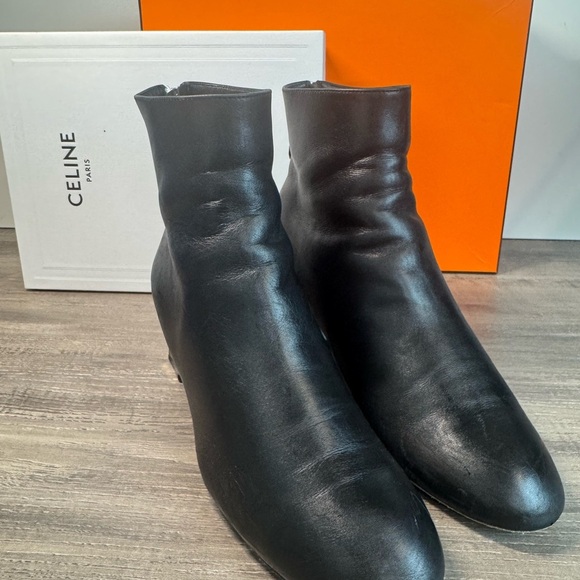 Alexander McQueen Black Leather Booties with Mirror Heel size 37/US6.5 - Picture 3 of 11